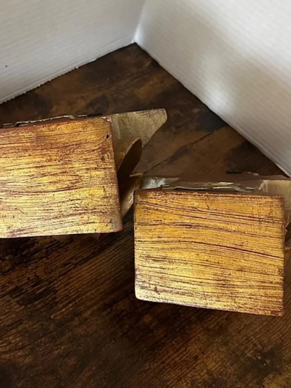 *2 Pcs Of Decorative Wall Sconces Shelves Brackets Gold Gilt 6 3/4” tall
